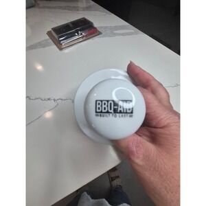 BBQ AID Ceramic Grill Press‎ Burger Meat Smoker Lid Handle White Built to Last